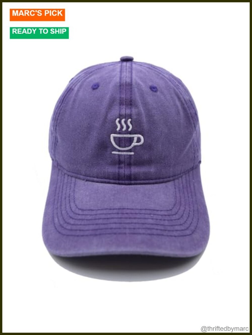 Embroidered Coffee Baseball Cap, Adjustable Snapback, Unisex Hat